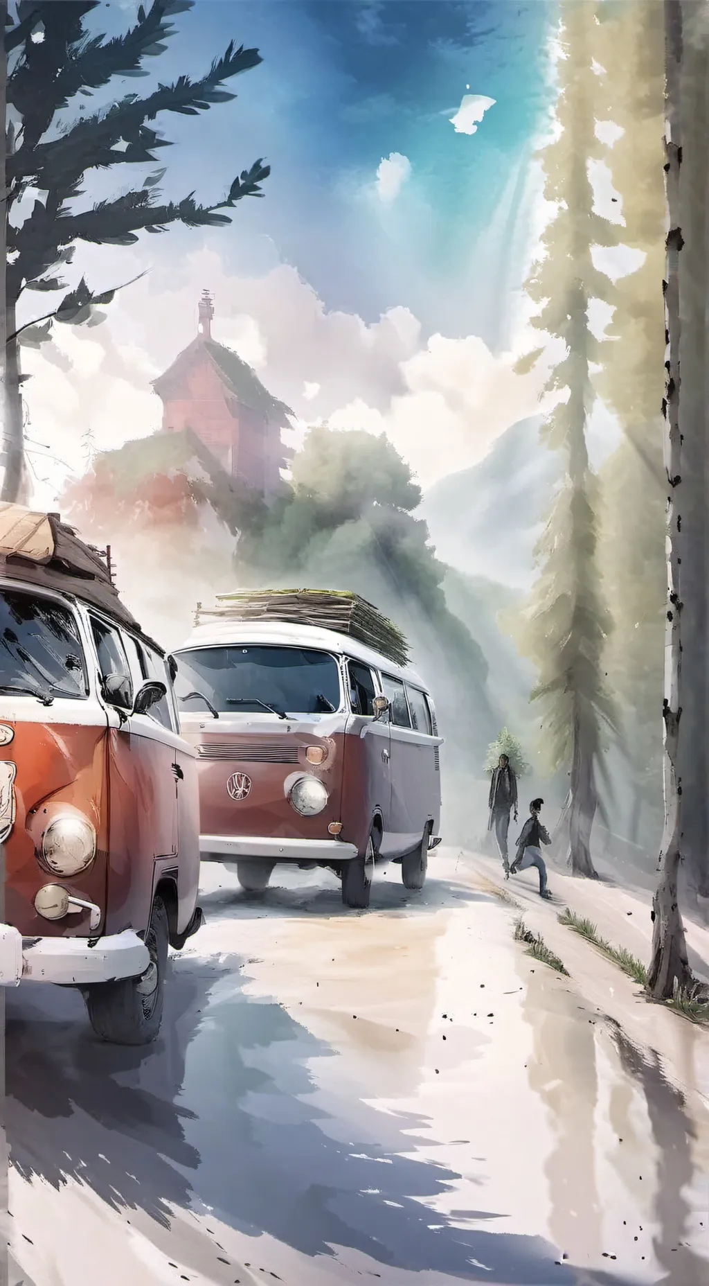 ai character: Road trip  background