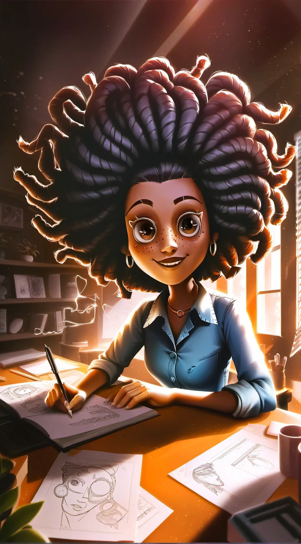 ai character: What's happening  background