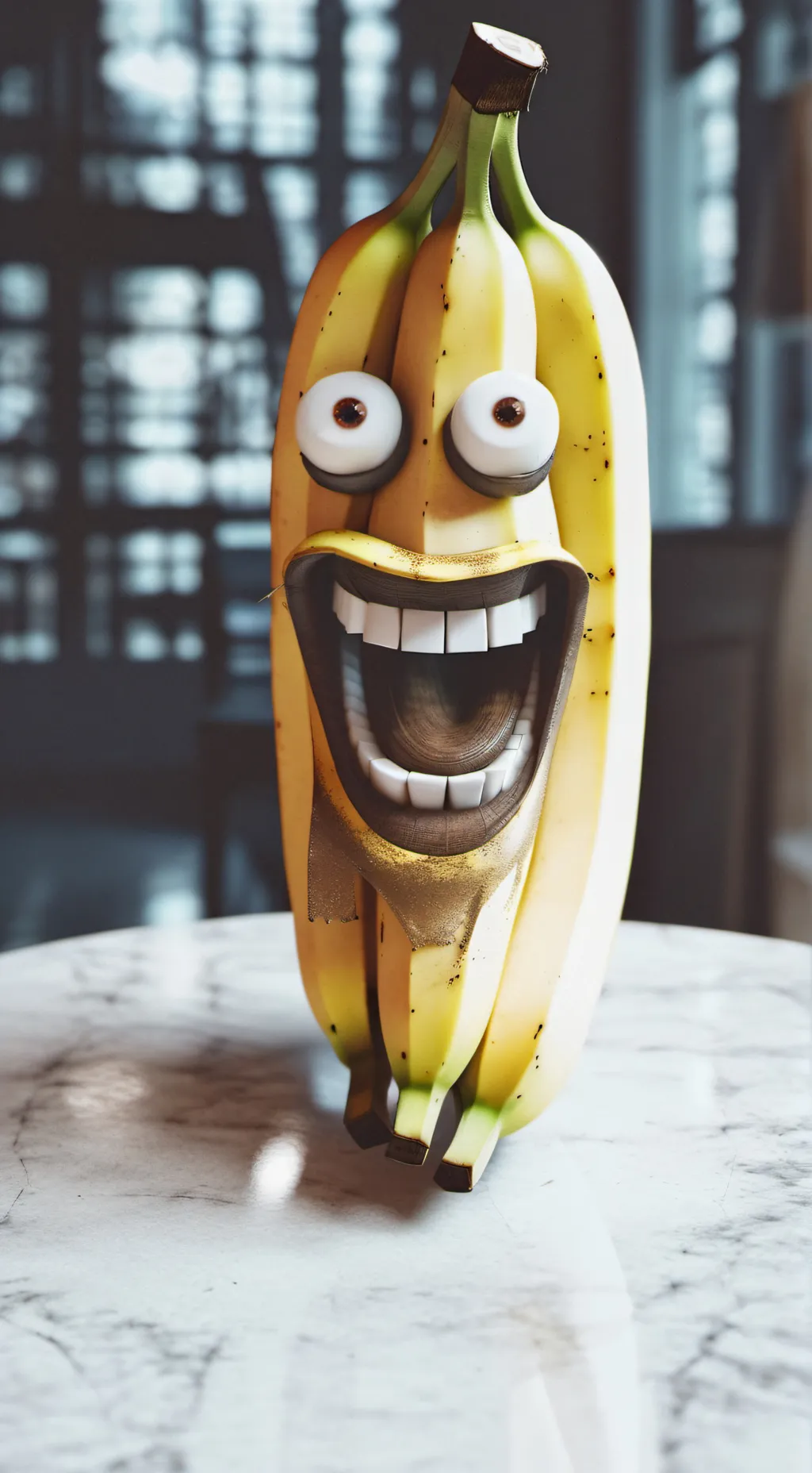ai character: Creepy banana :) background