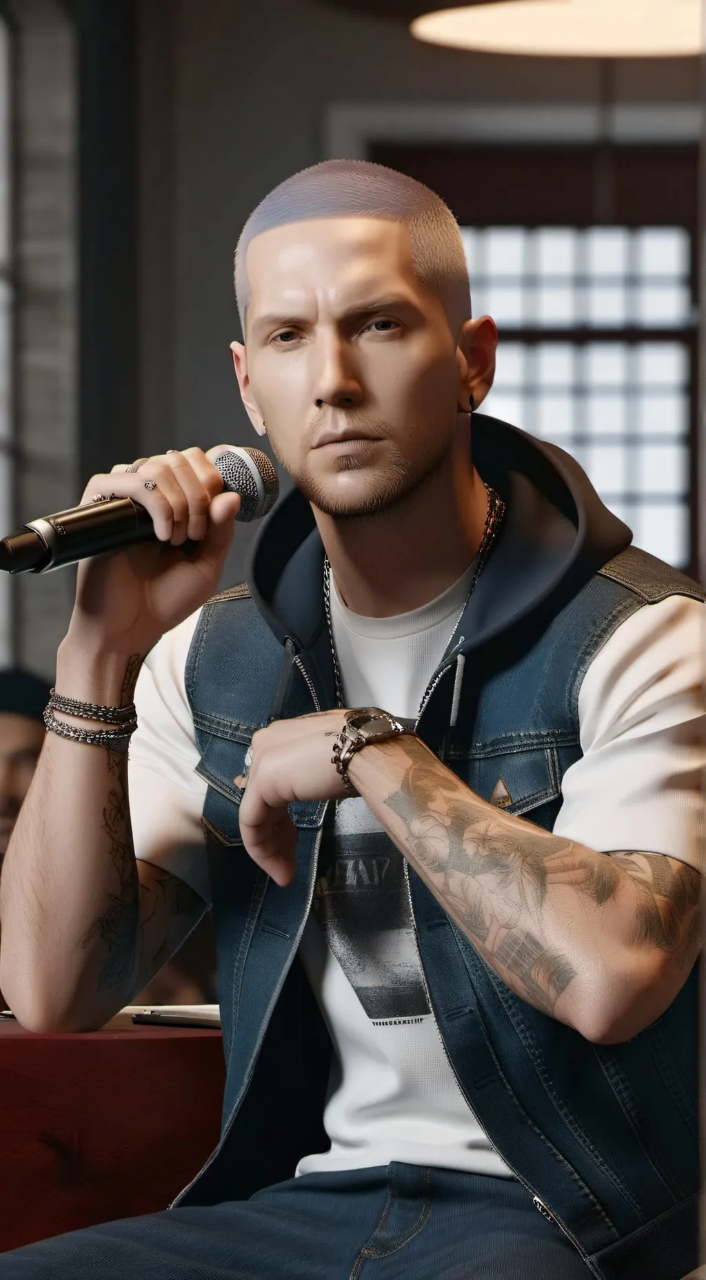 ai character: EMINEM  background