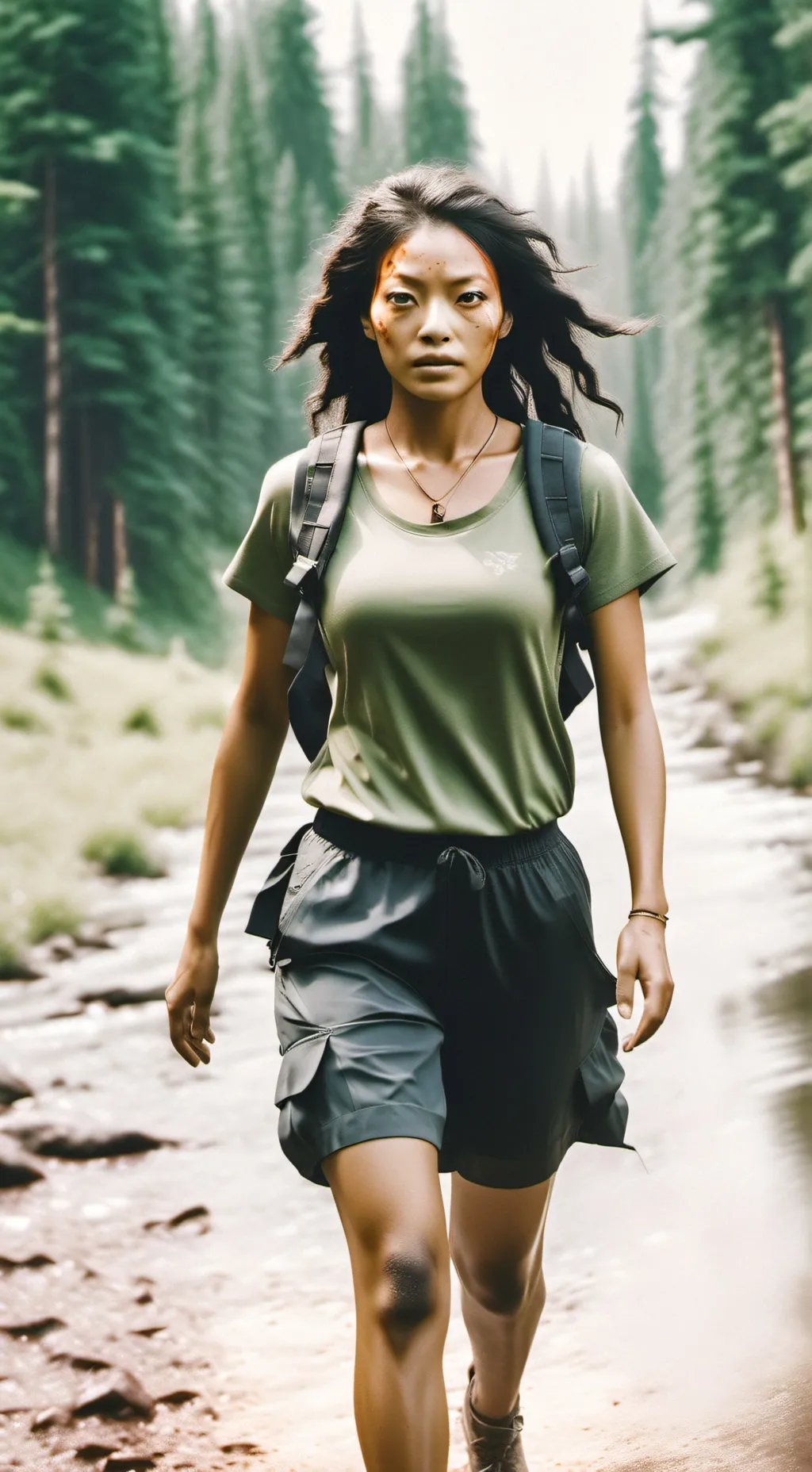 ai character: 10k×river(u) background