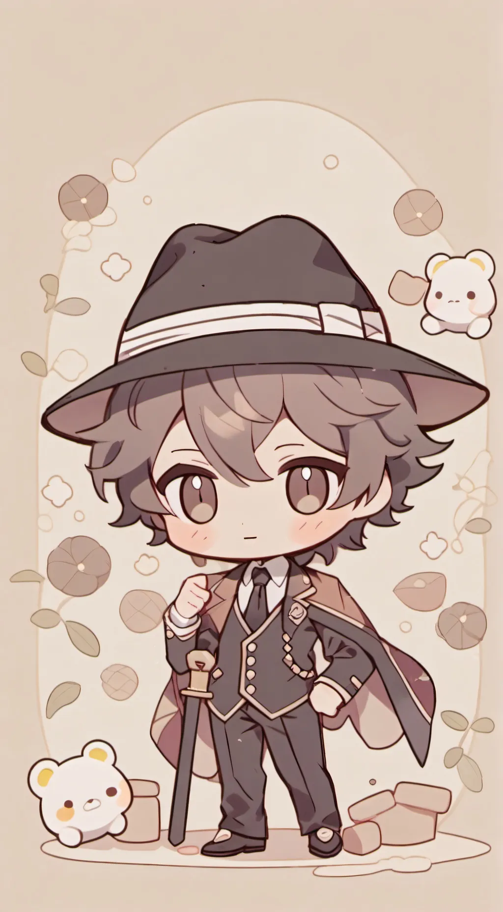 ai character: Black (temu) background