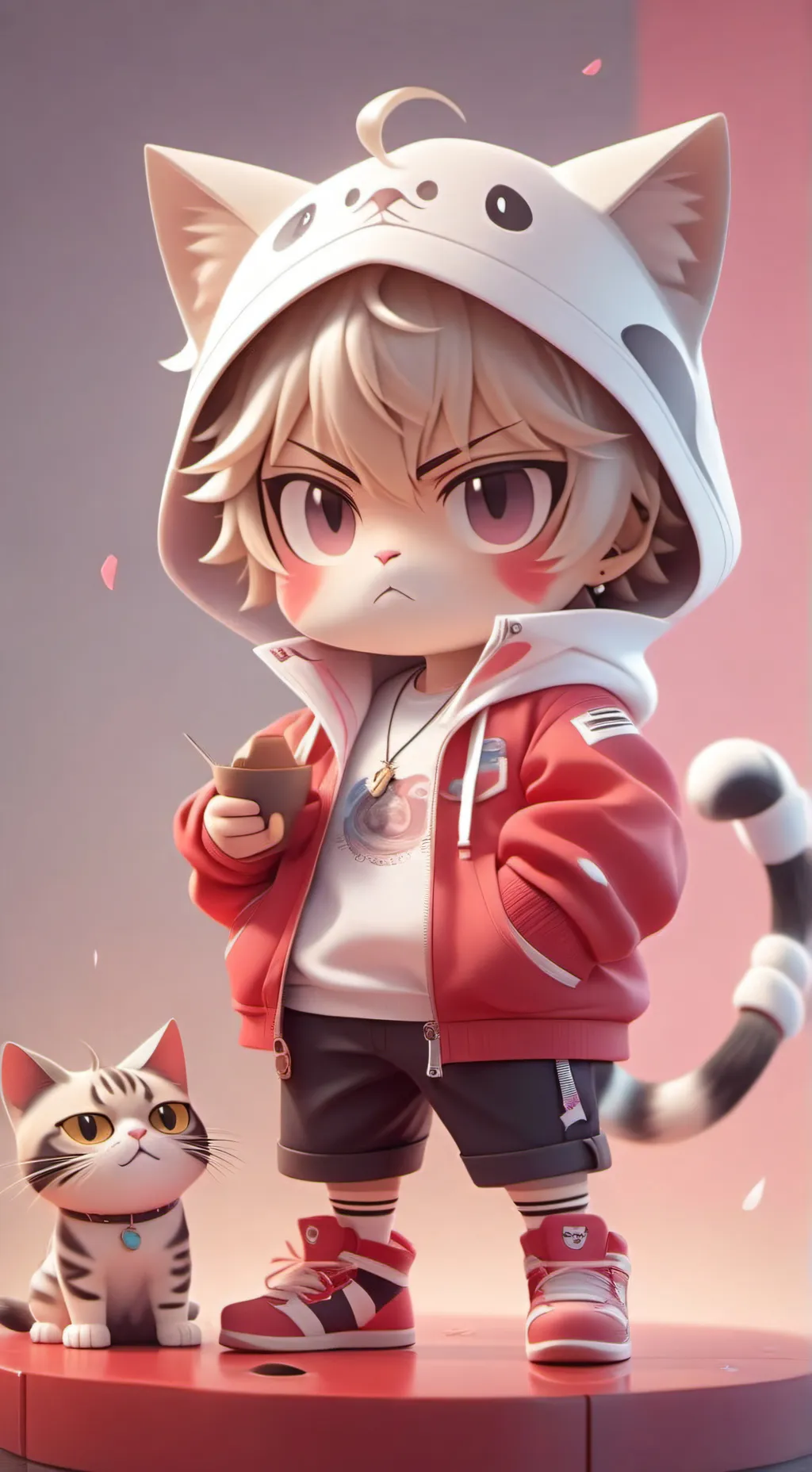 ai character: Mean cat  background