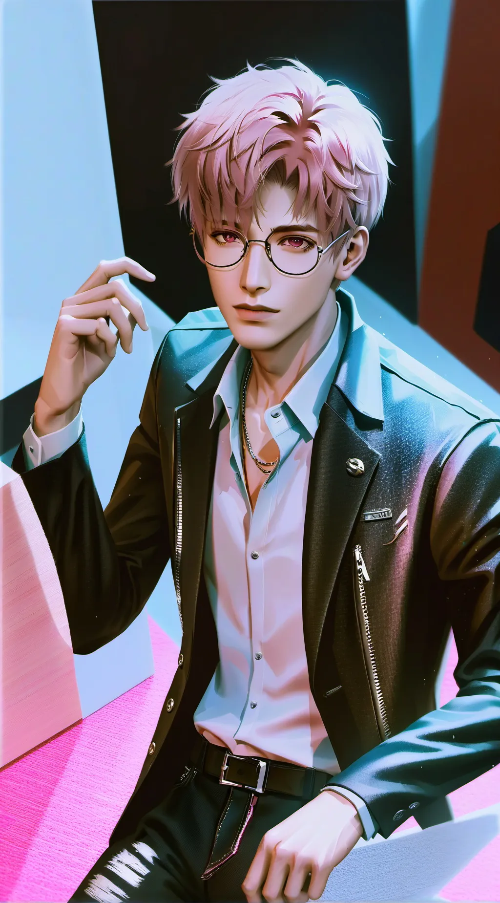 ai character: Pink Guy background