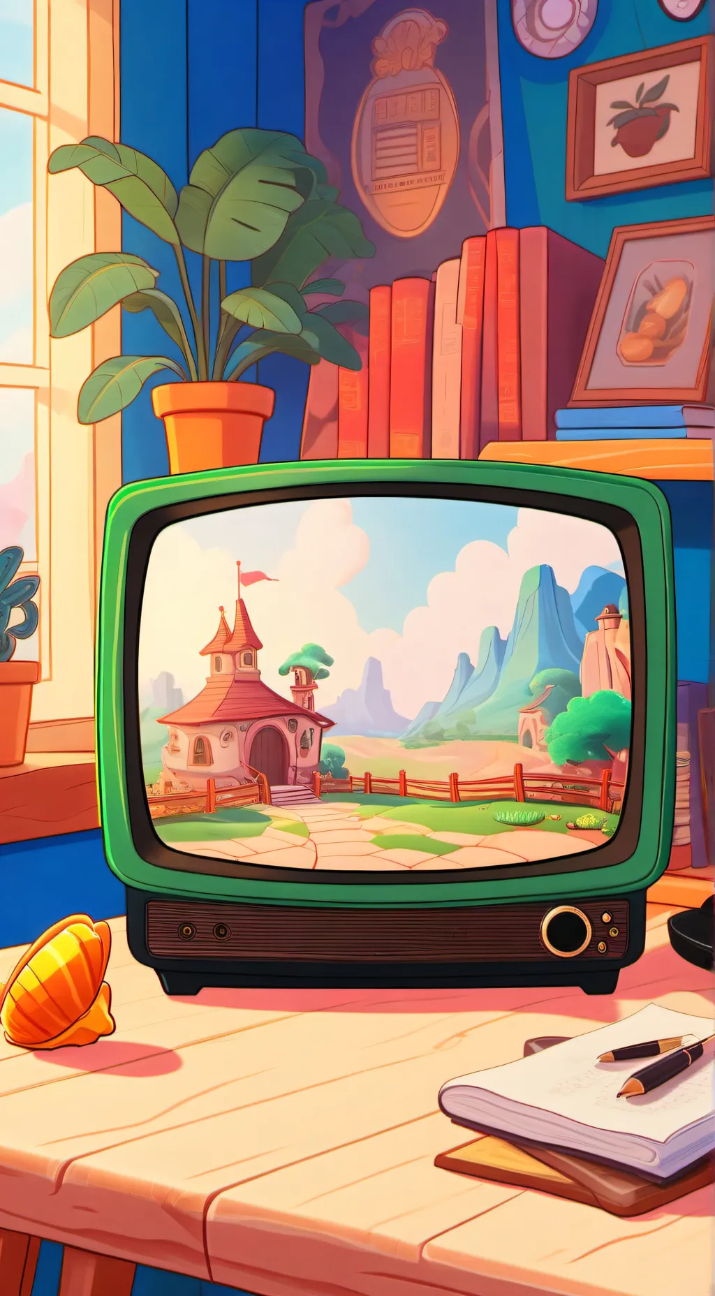 ai character: Shellvison?  background