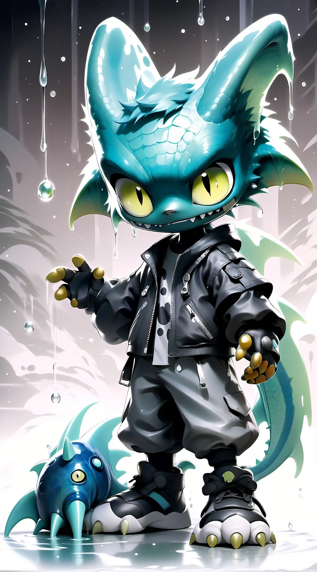 ai character: cookie monster  background