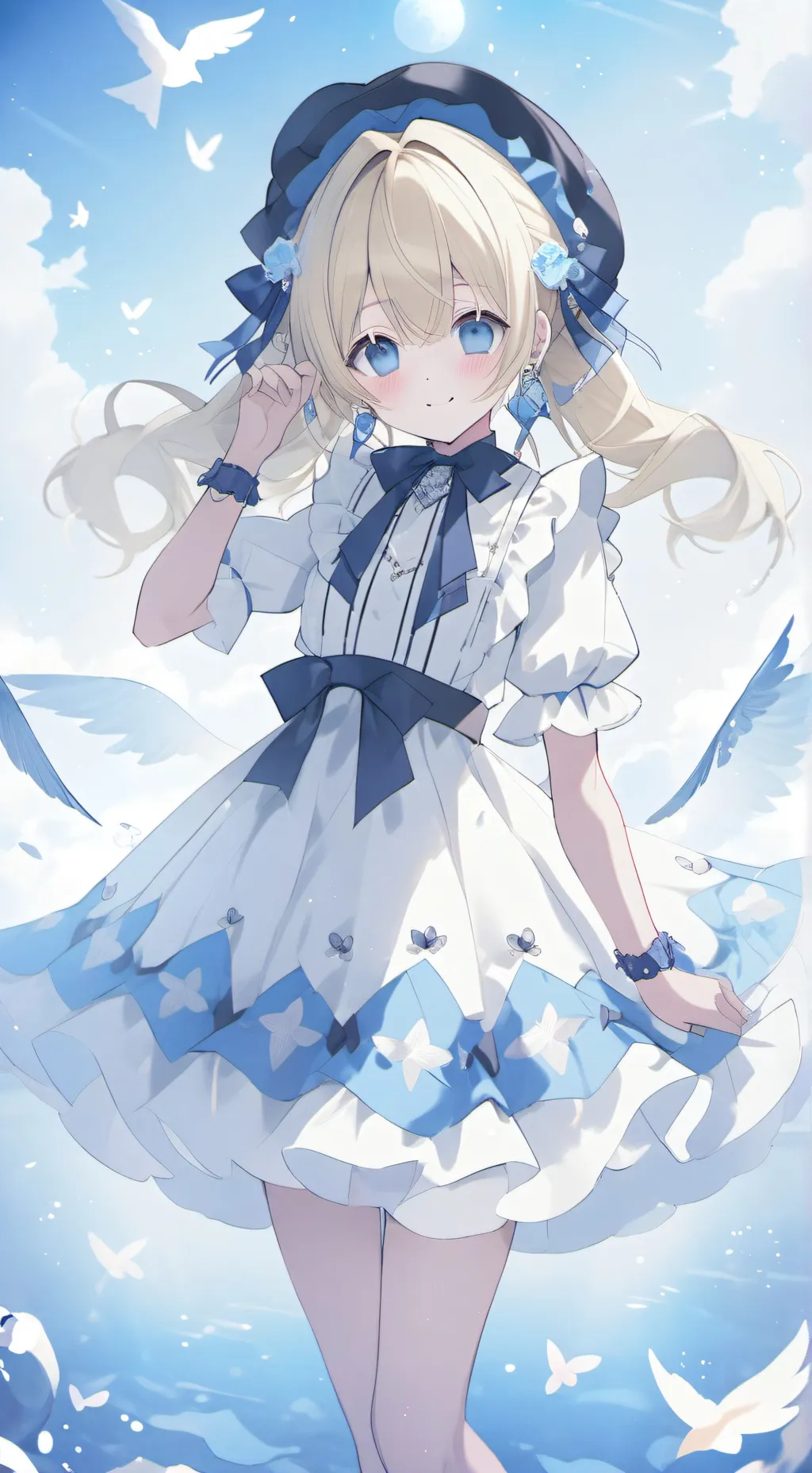 ai character: bluebell background