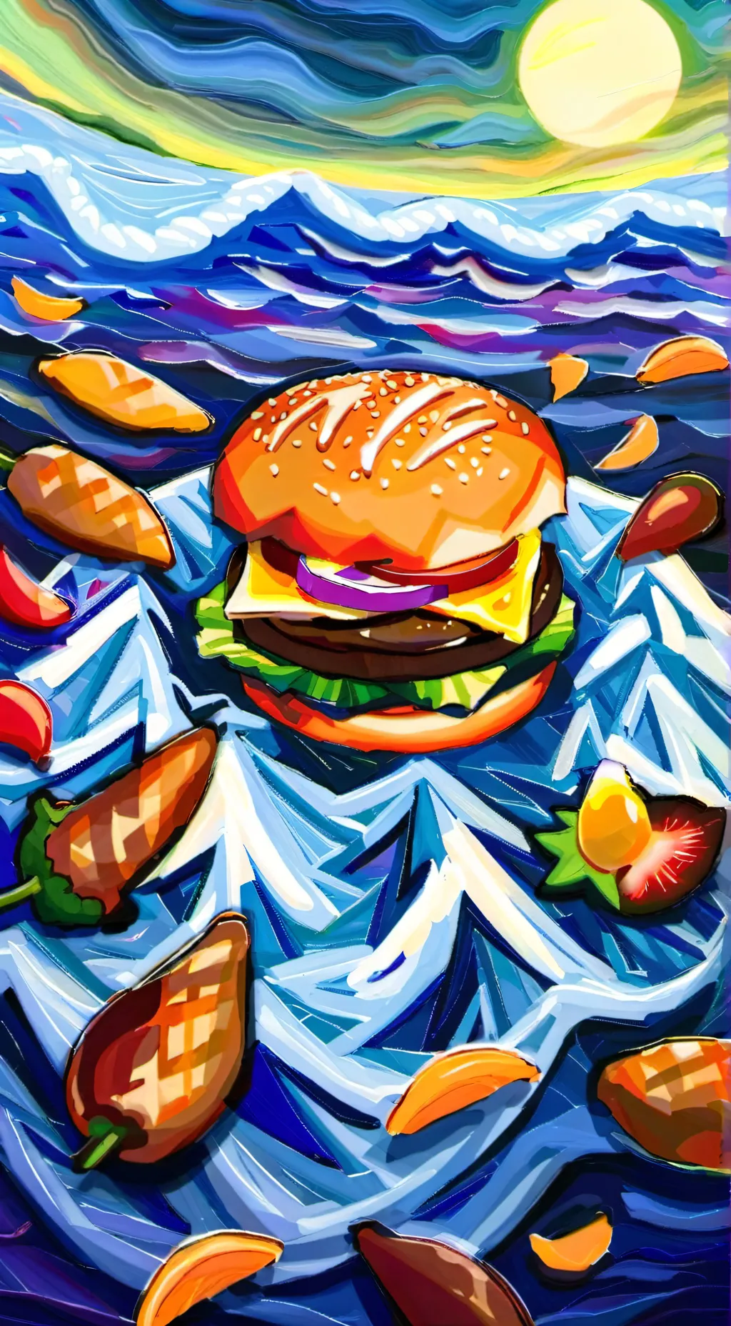 ai character: foods background