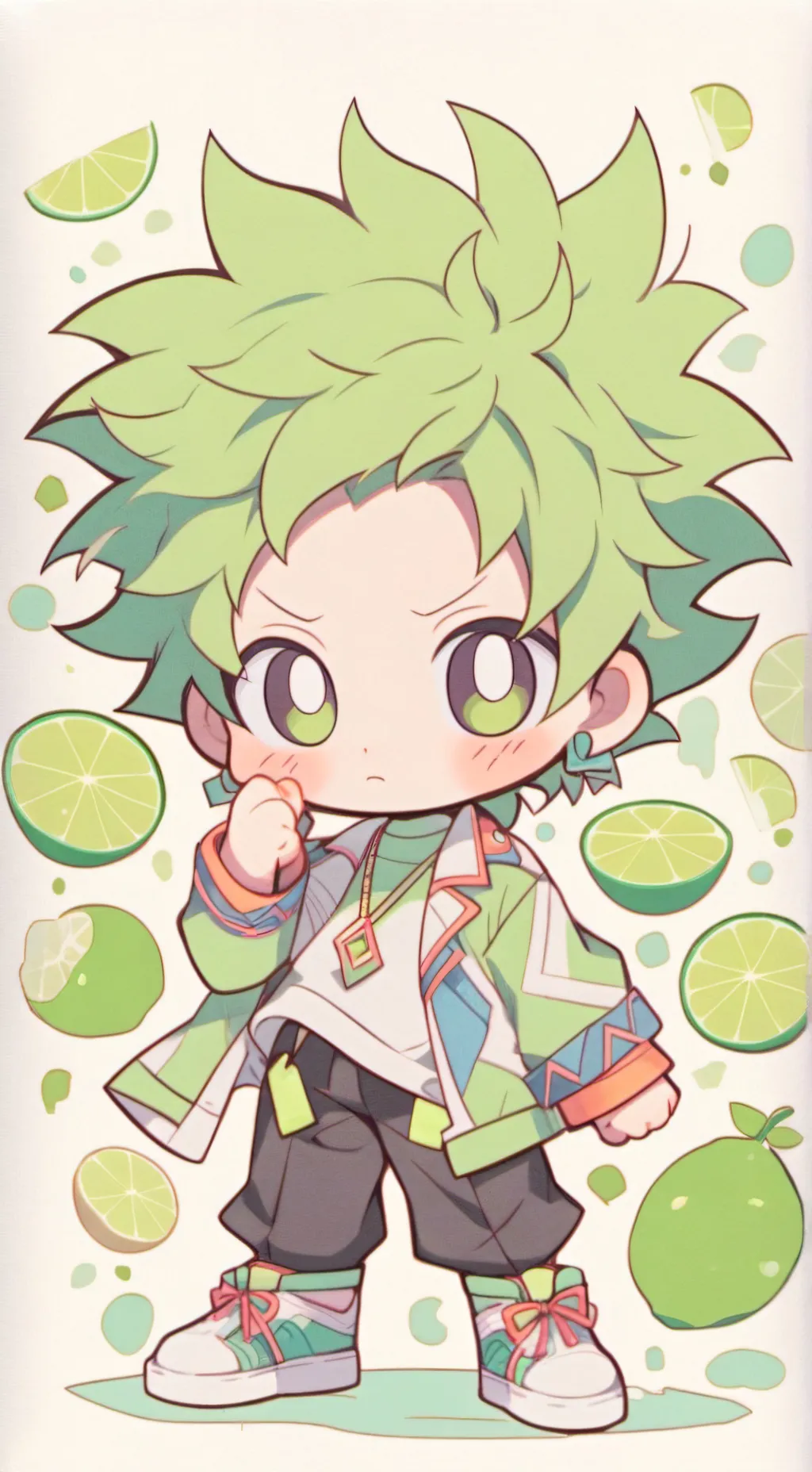 ai character: Lime(temu) background