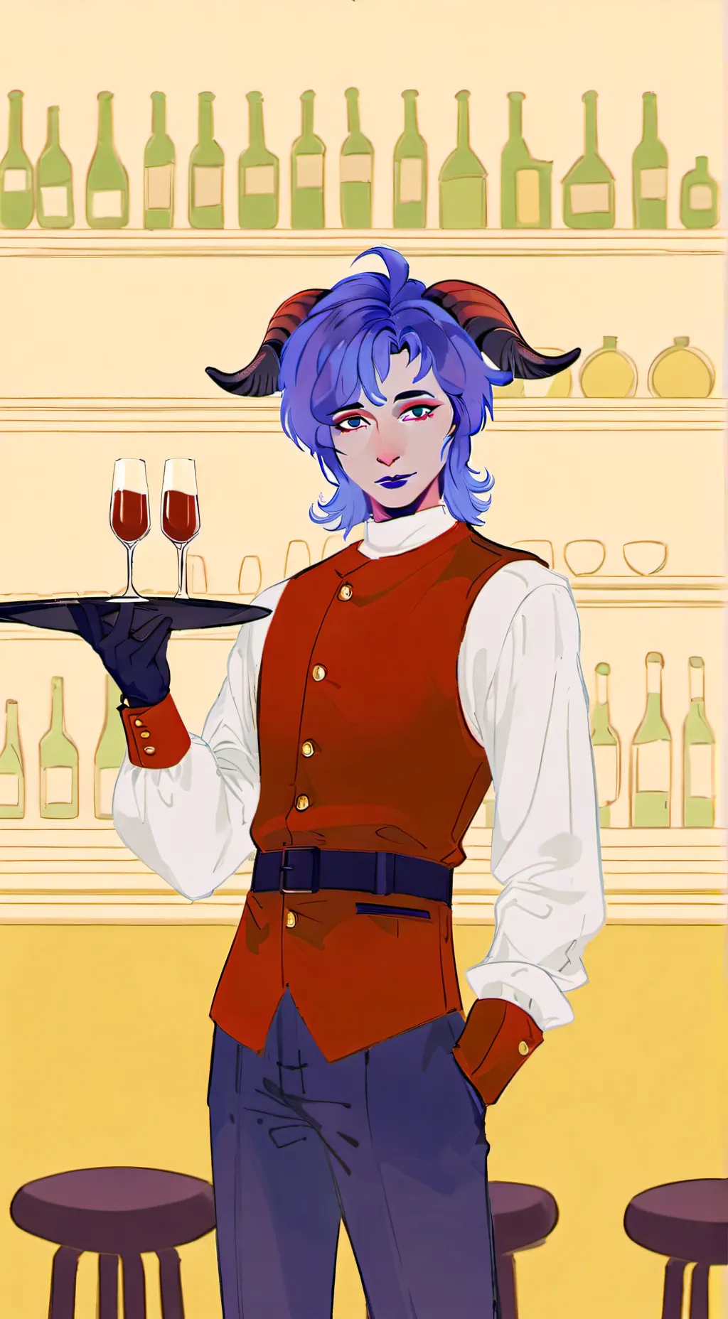 ai character: Demon Waiter background
