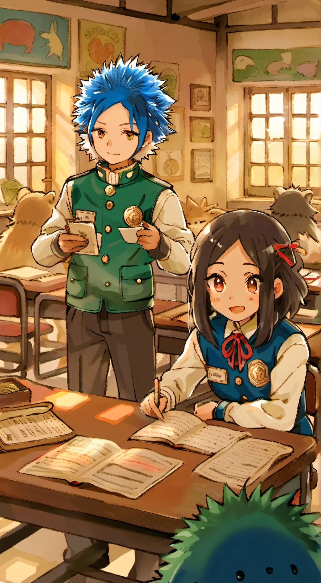 ai character: Green high  background