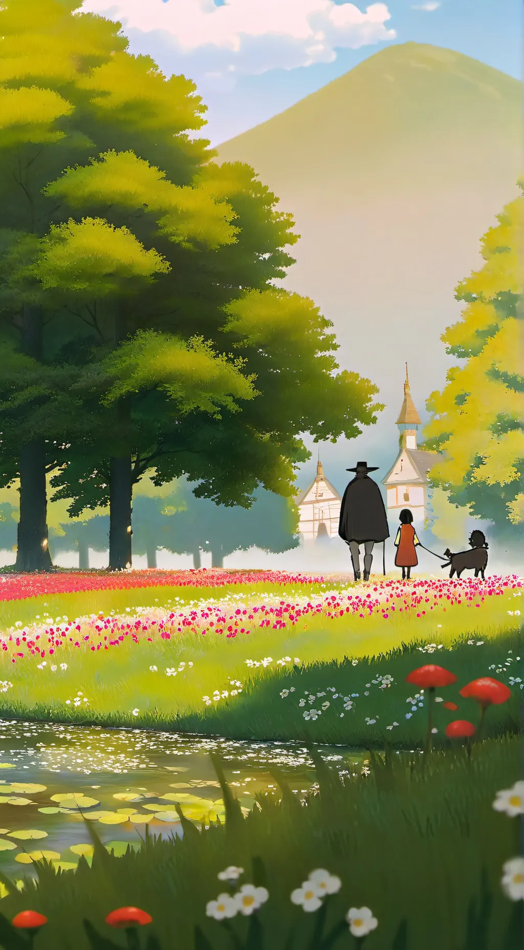 ai character: sun and moon  background