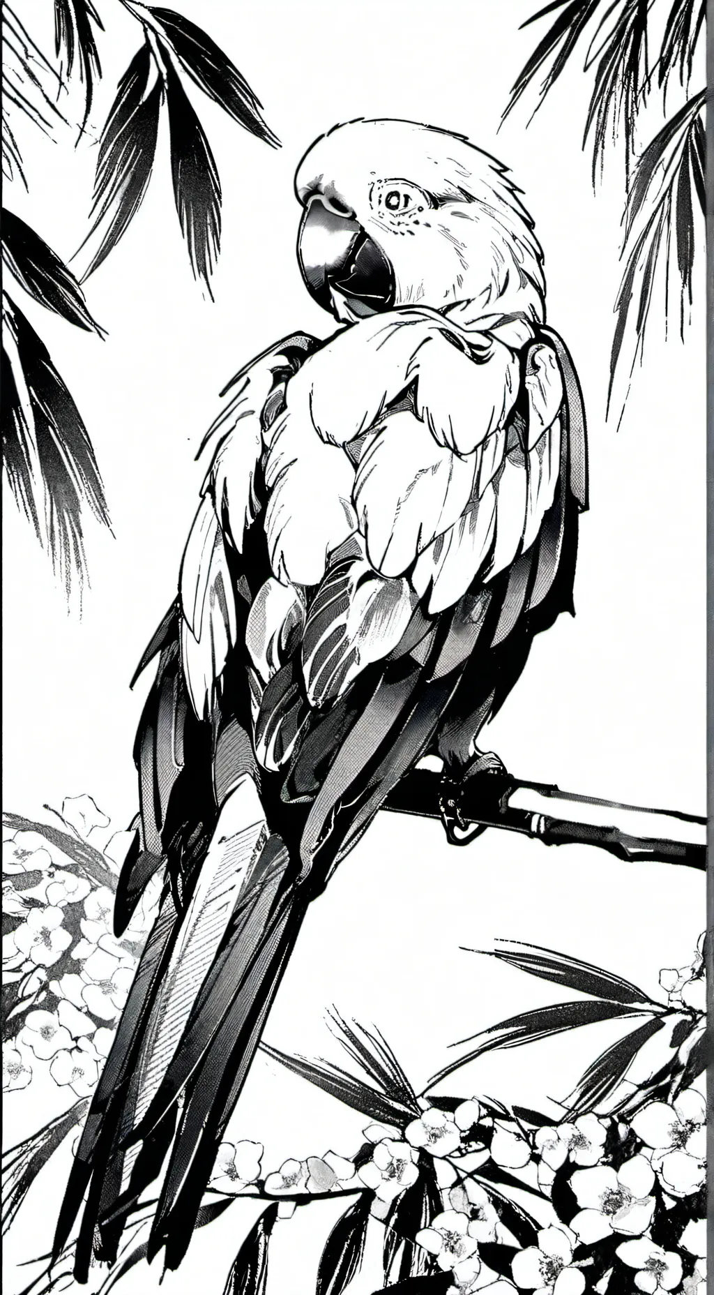 ai character: papużka Frida background