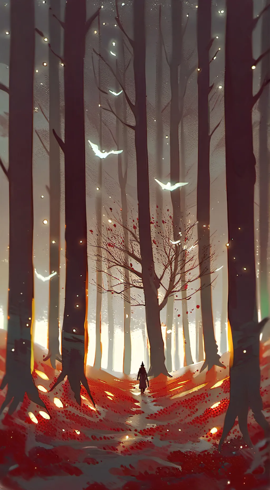 ai character: Tdi lost in woods. background