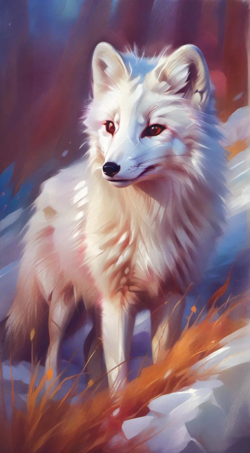 ai character: arctic fox background