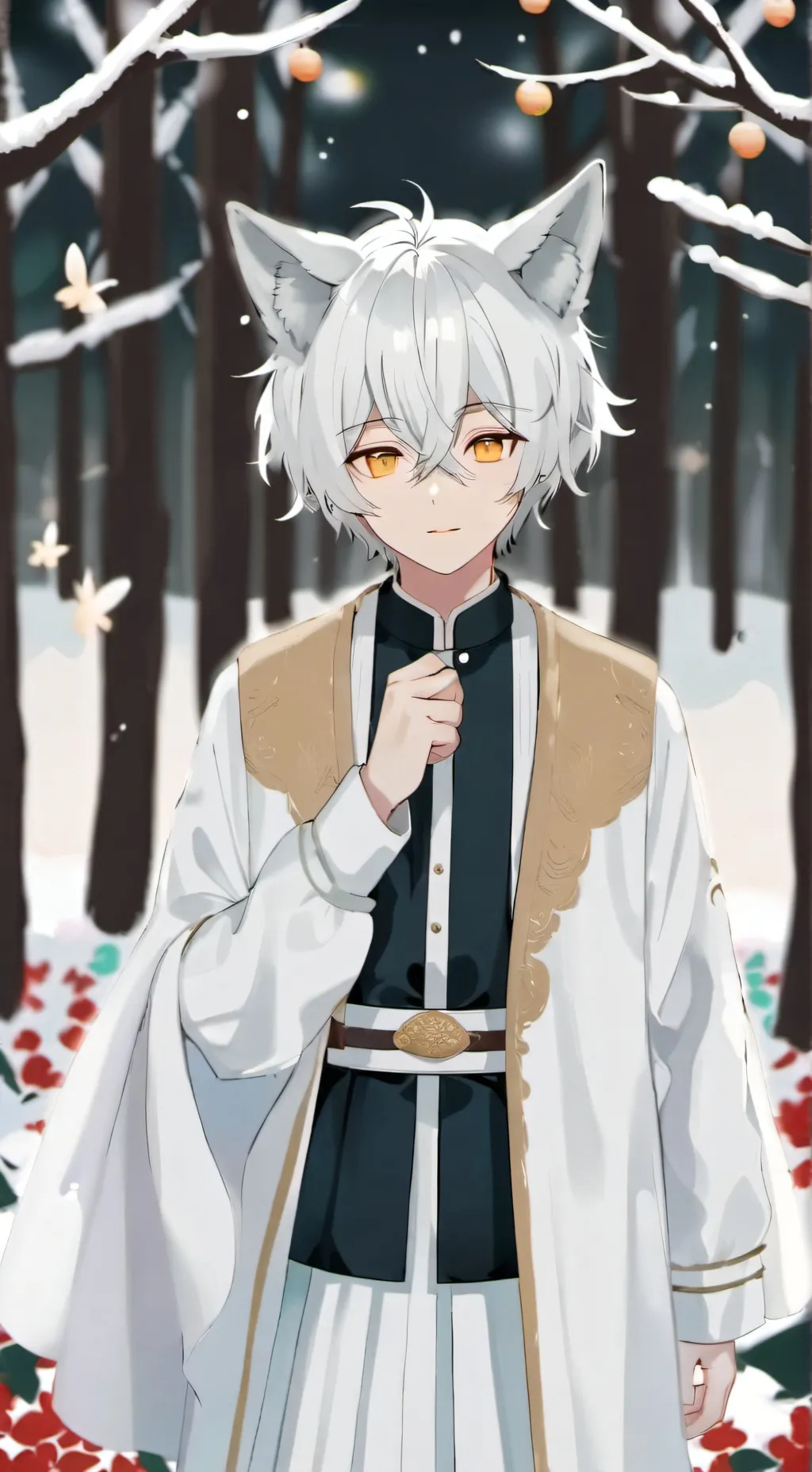 ai character: snow background