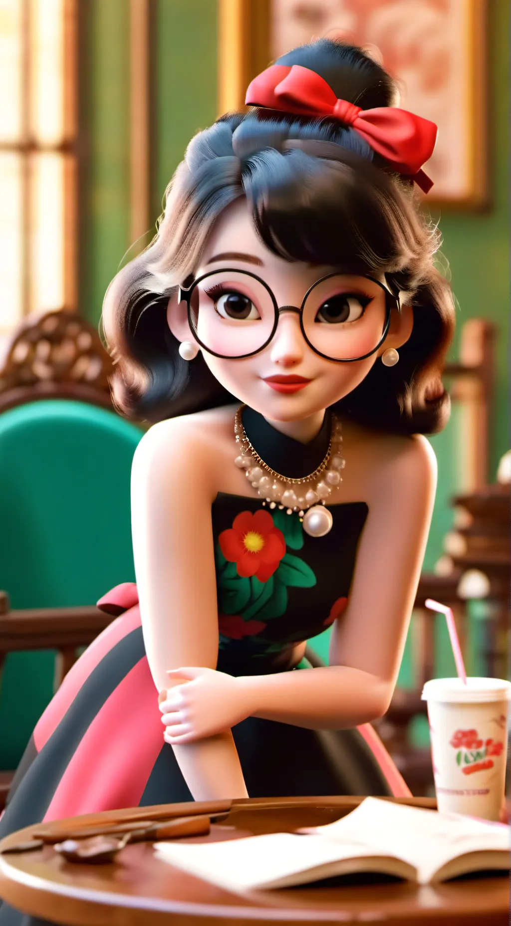 ai character:  fancy restaurant  background