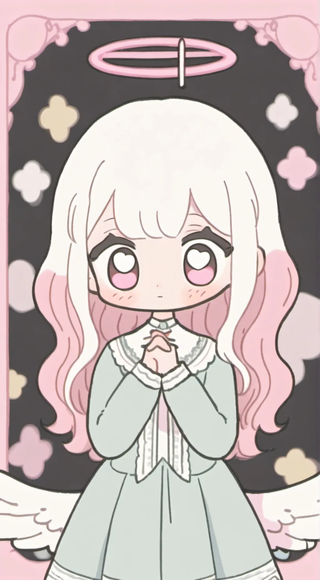 ai character: Heart broken Angel background