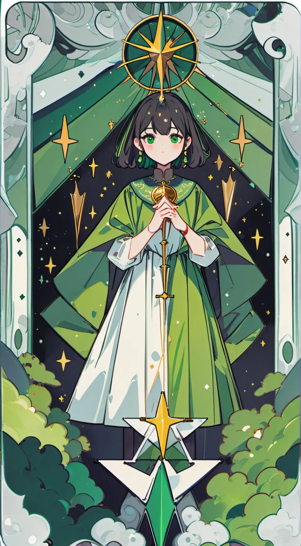 ai character: diosa de la suerte background