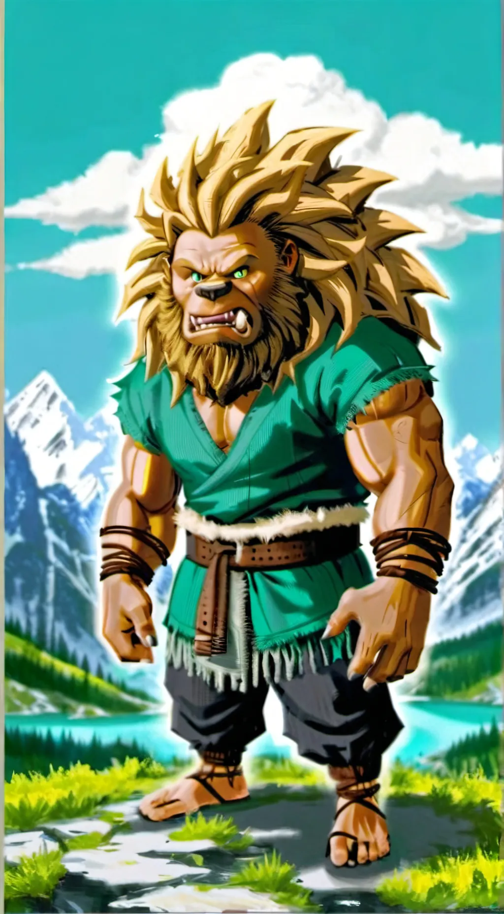 ai character: super saiyan grug background