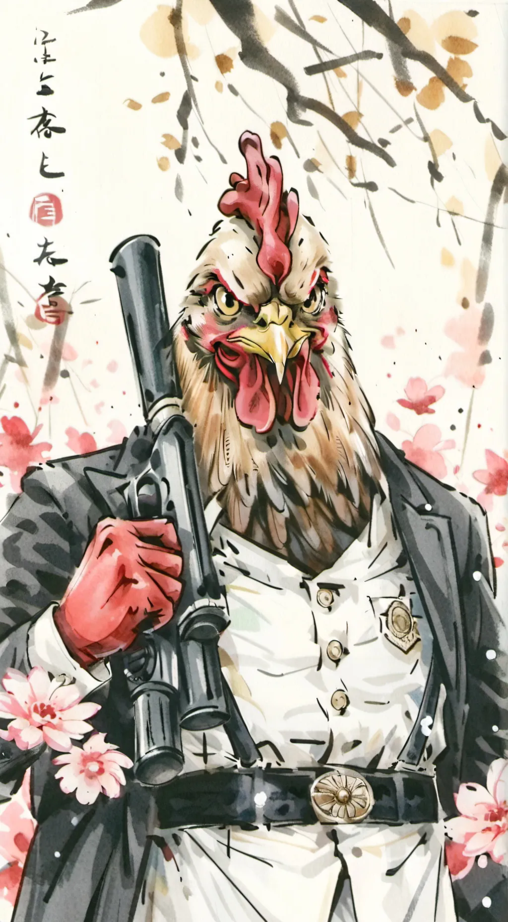 ai character: CHICKEN GUN background