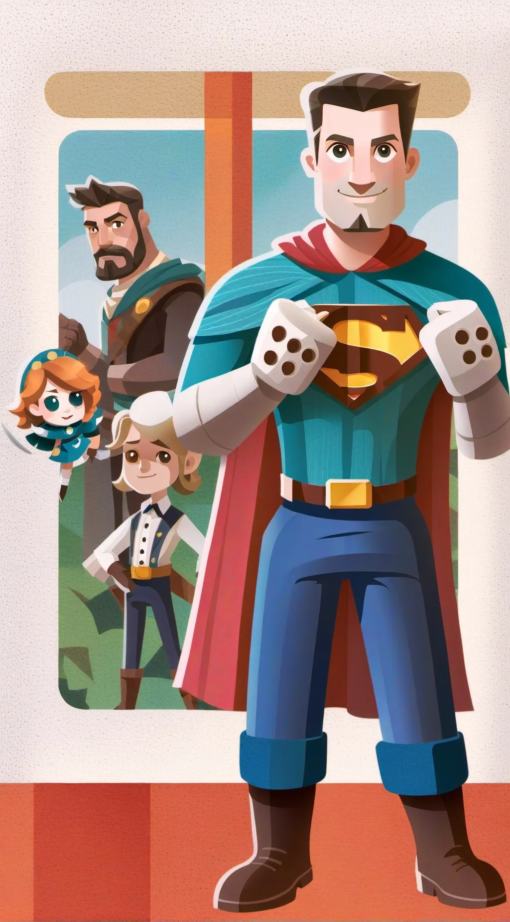 ai character: Super héros  background