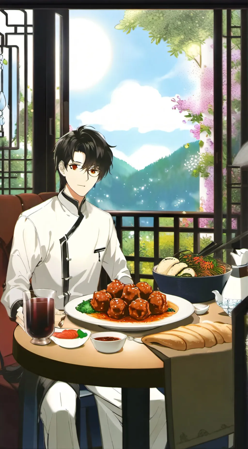 ai character: dinner date background
