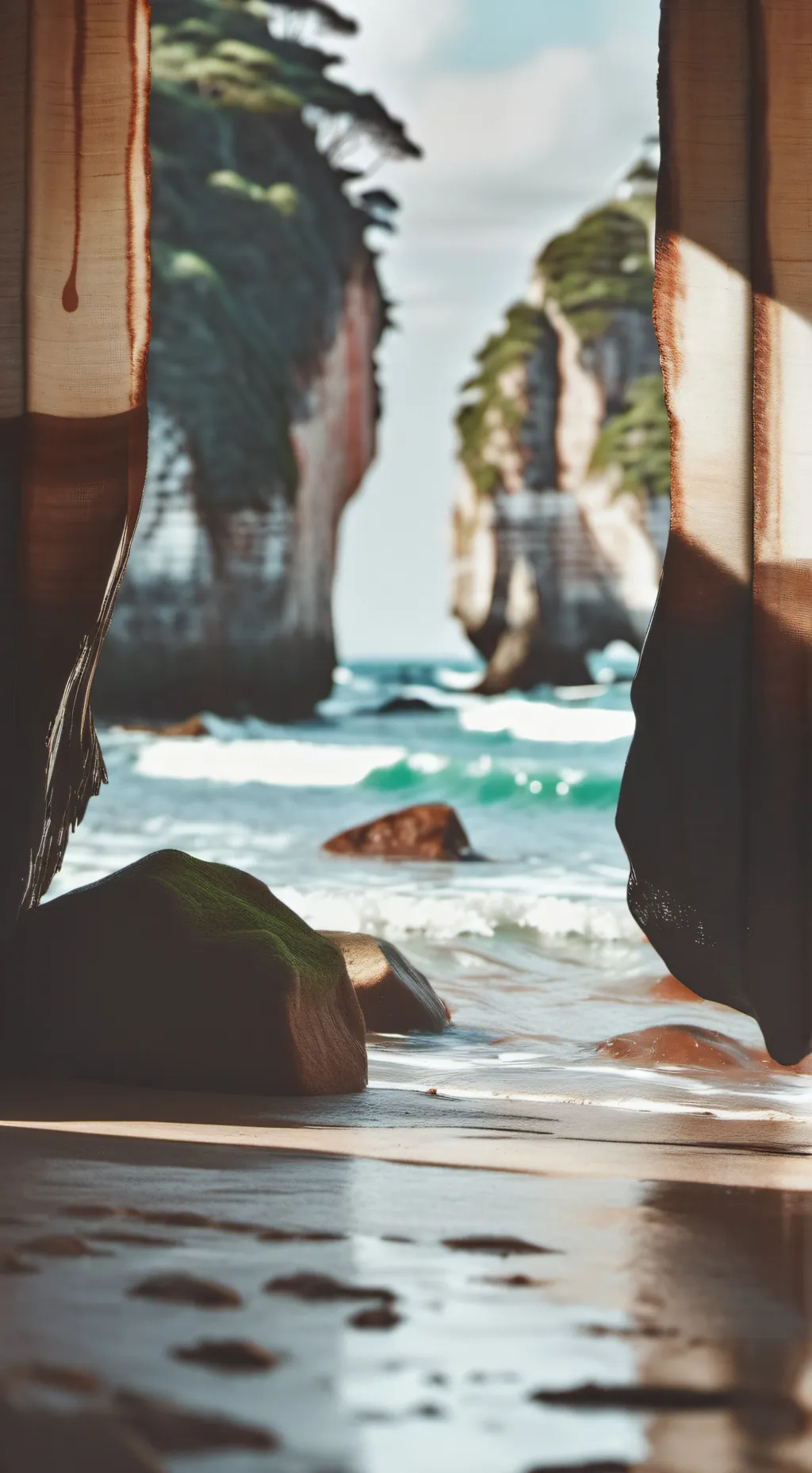 ai character: MHA beach background