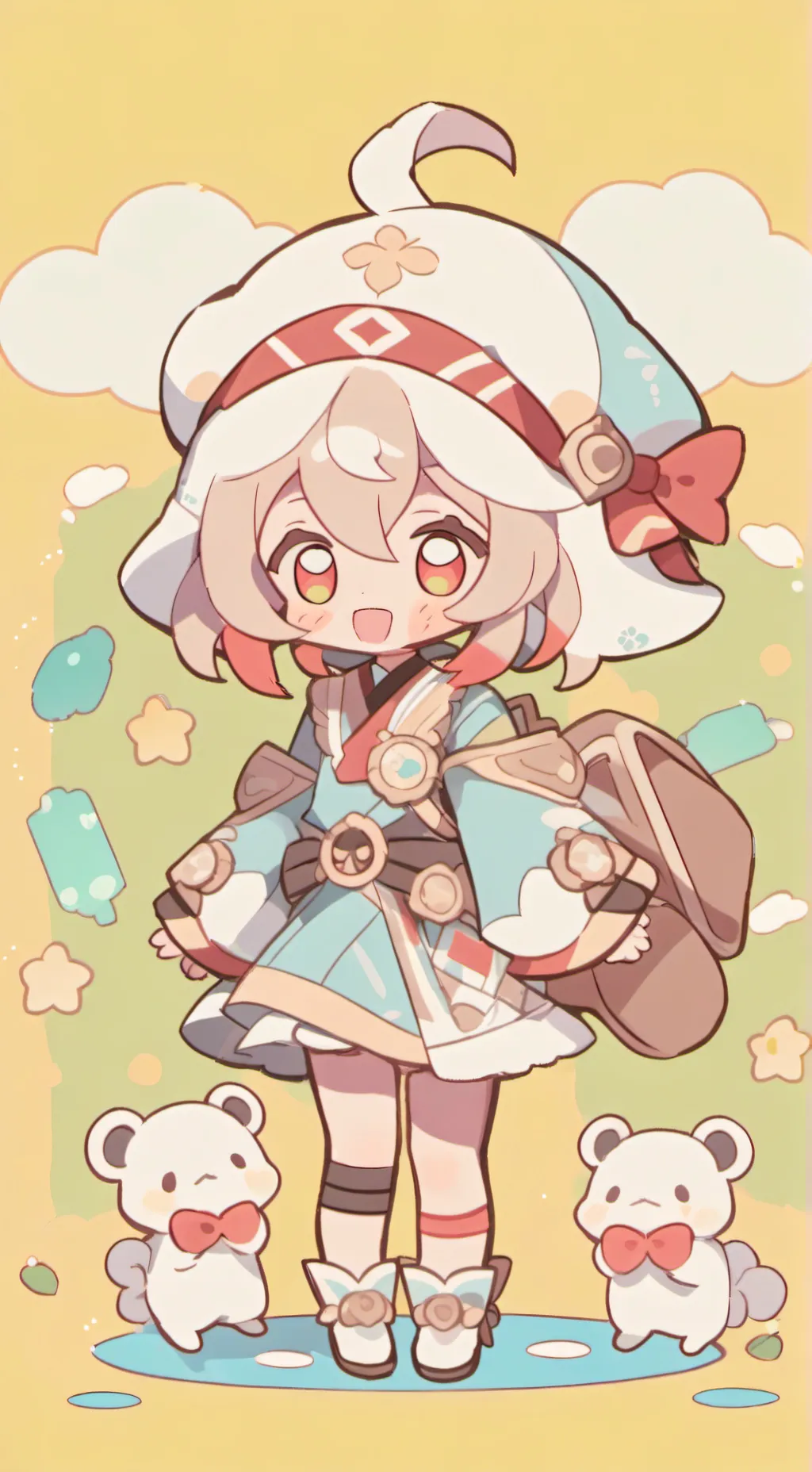 ai character: Pavlova cookie background