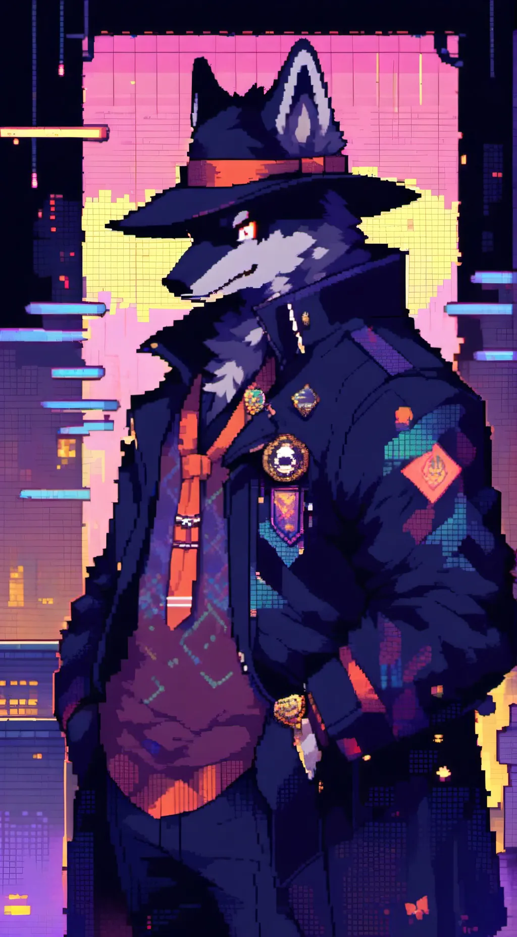 ai character: Mafiso furry background