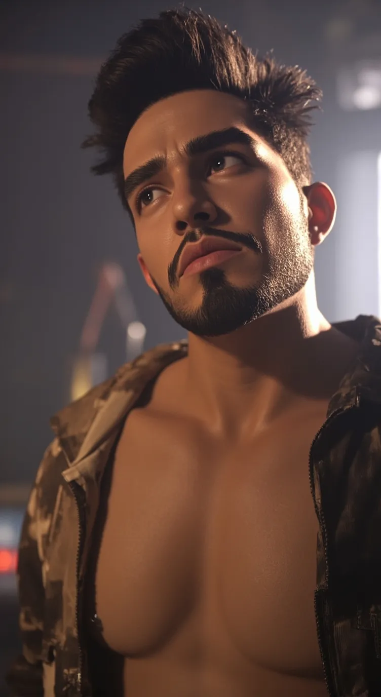 ai character: Gray background