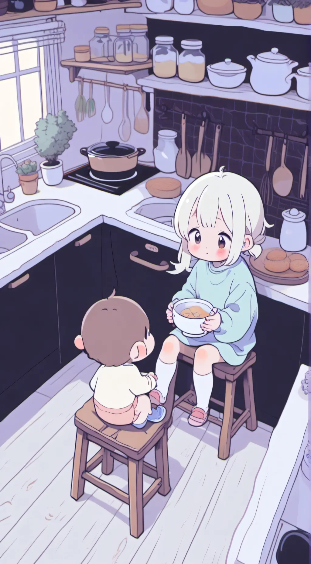 ai character: bébé  background