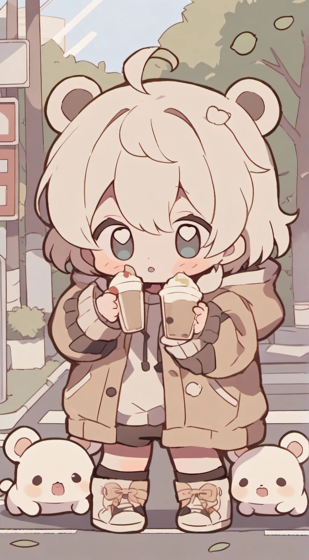 ai character: 5 babies background