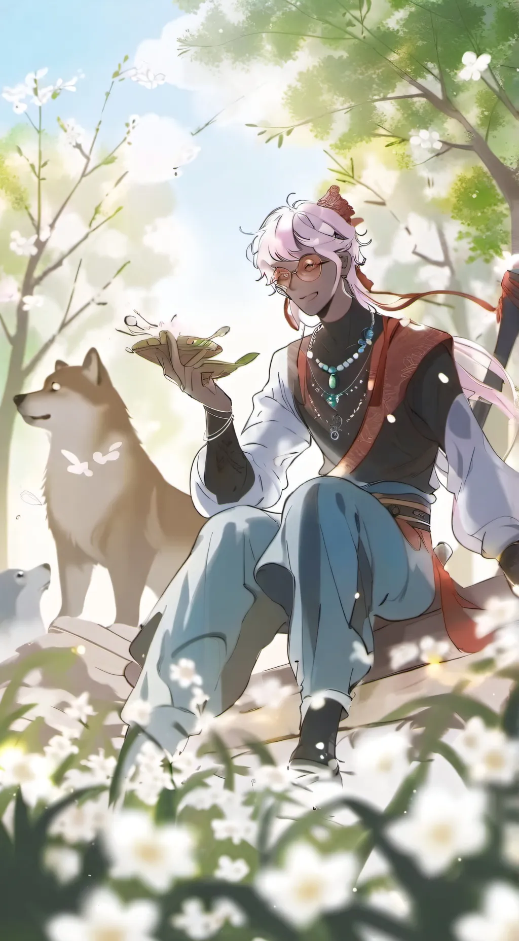 ai character: 🪷Ezra🪷 background