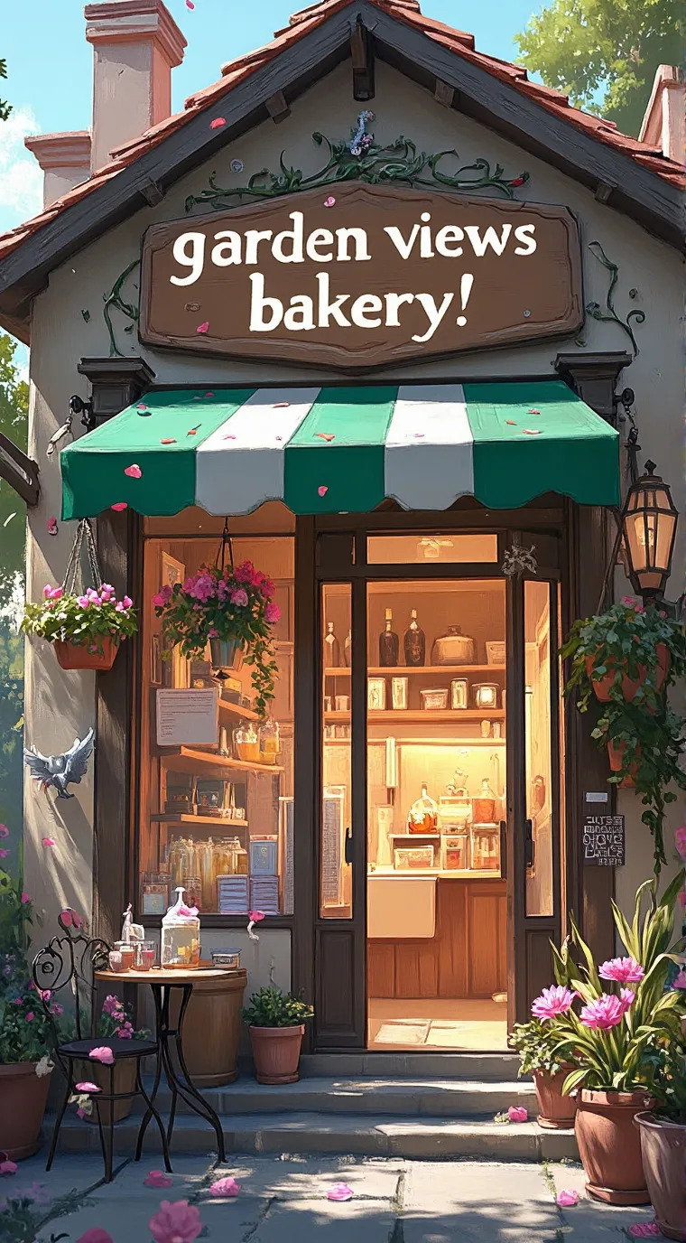 ai character: Gardenviews bakery background