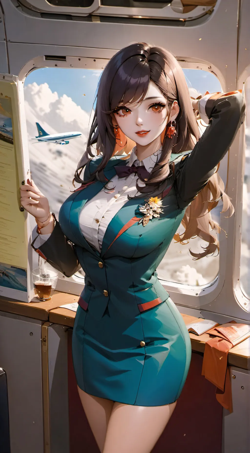 ai character: fight attendant  background