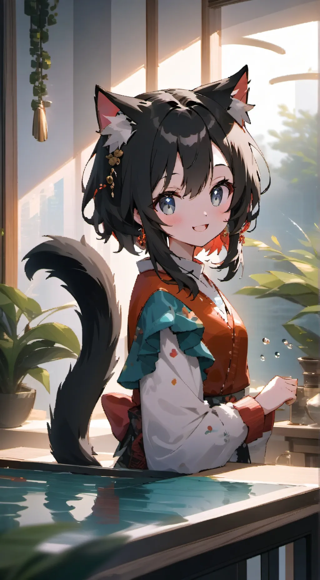 ai character: Speckled Trout Feline background