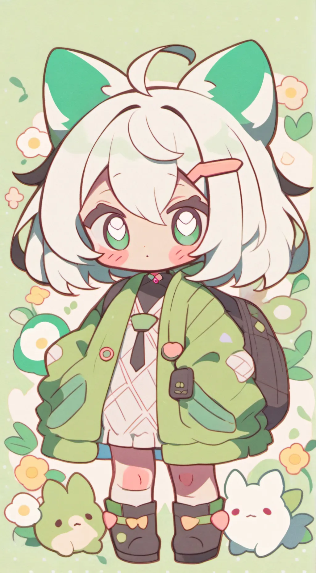 ai character: Mha neko background