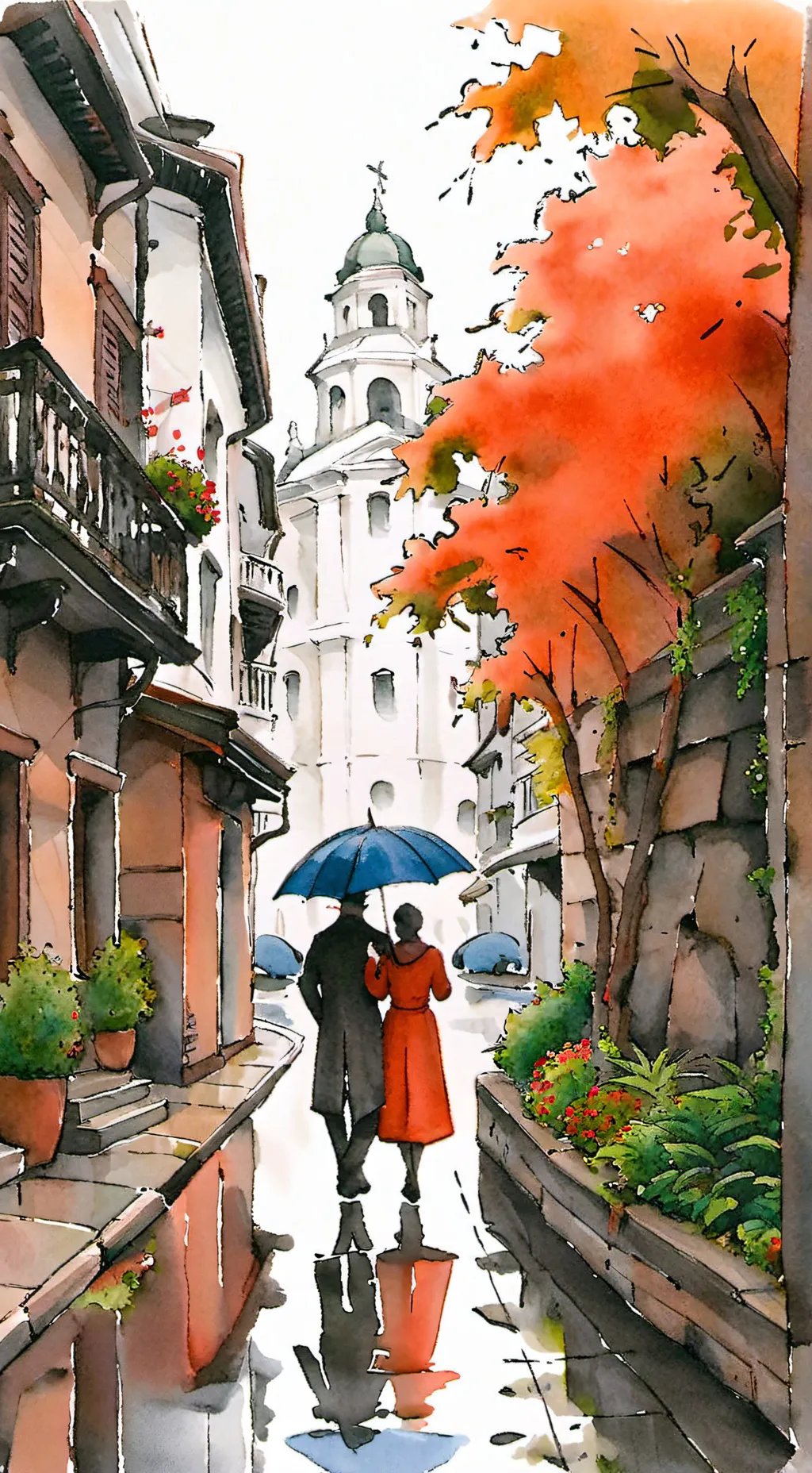 ai character: Forsaken rainy day background