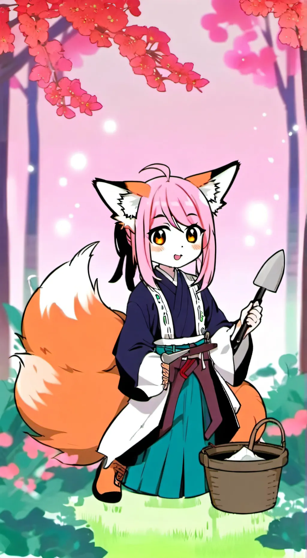 ai character: Digging Red Spirit Fox background