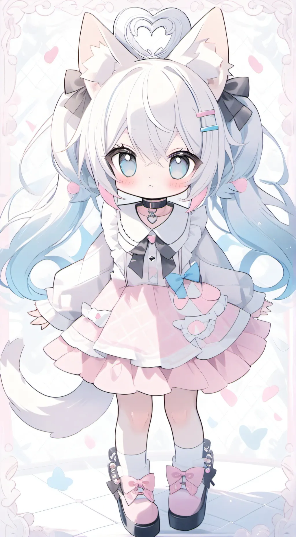 ai character: Pet Kittengirl  background