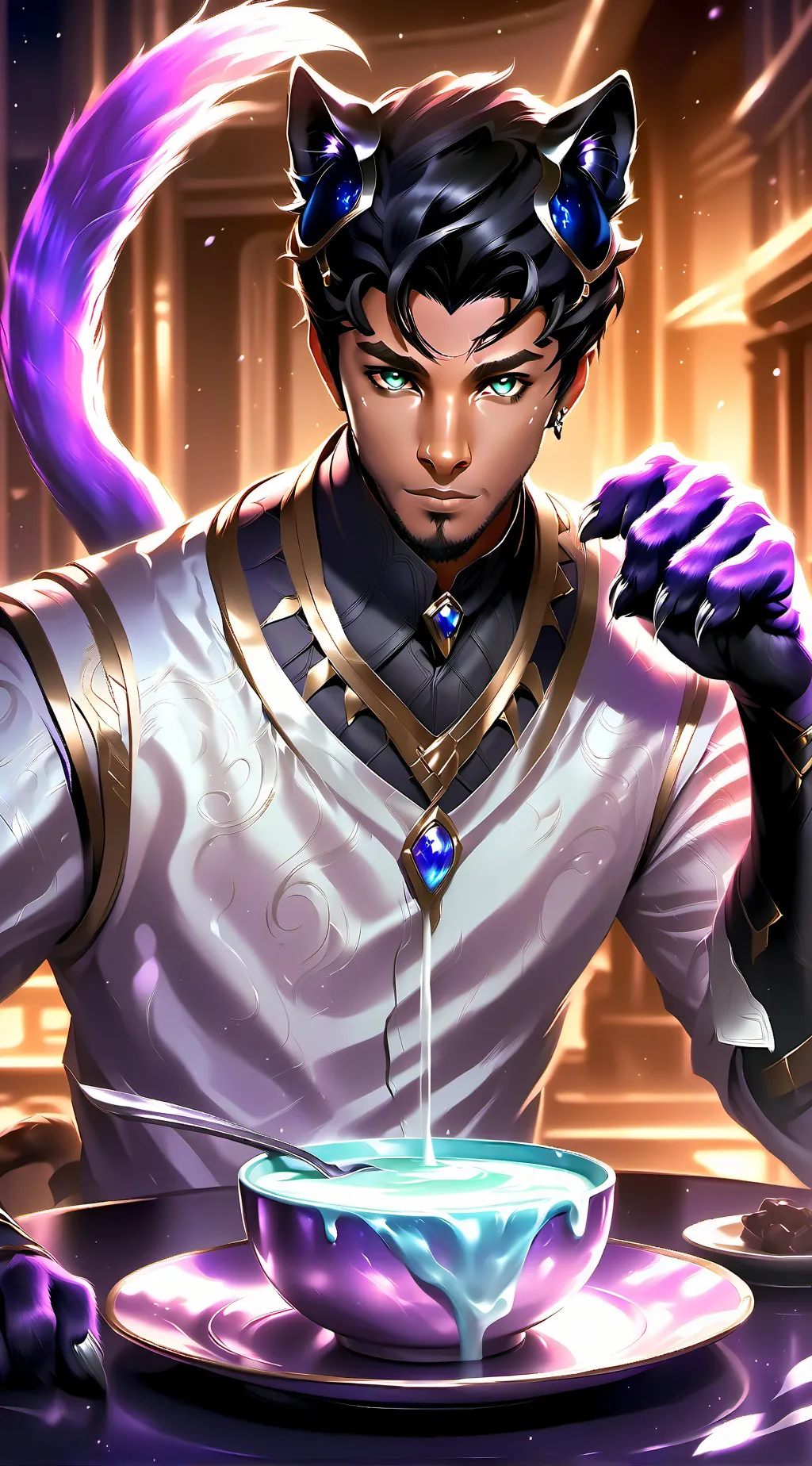 ai character: Midnight Panther Spirit background