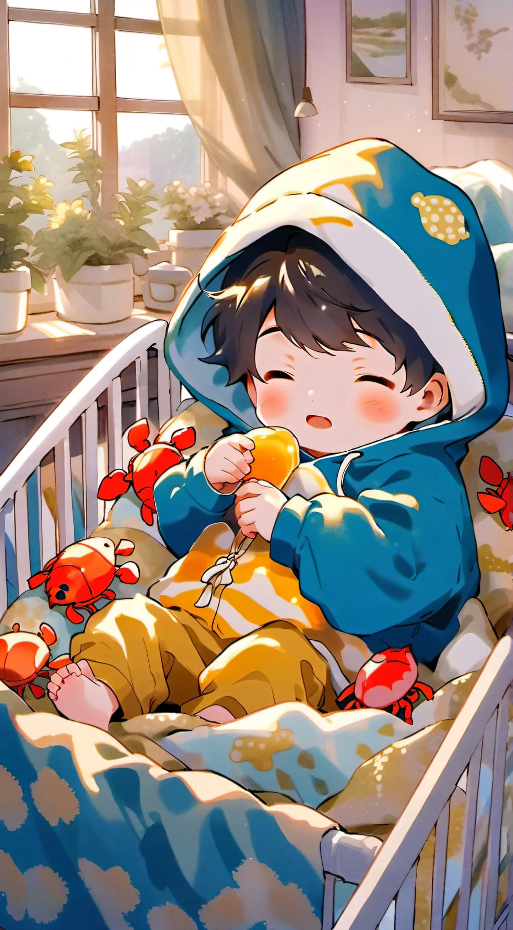 ai character: crab baby background