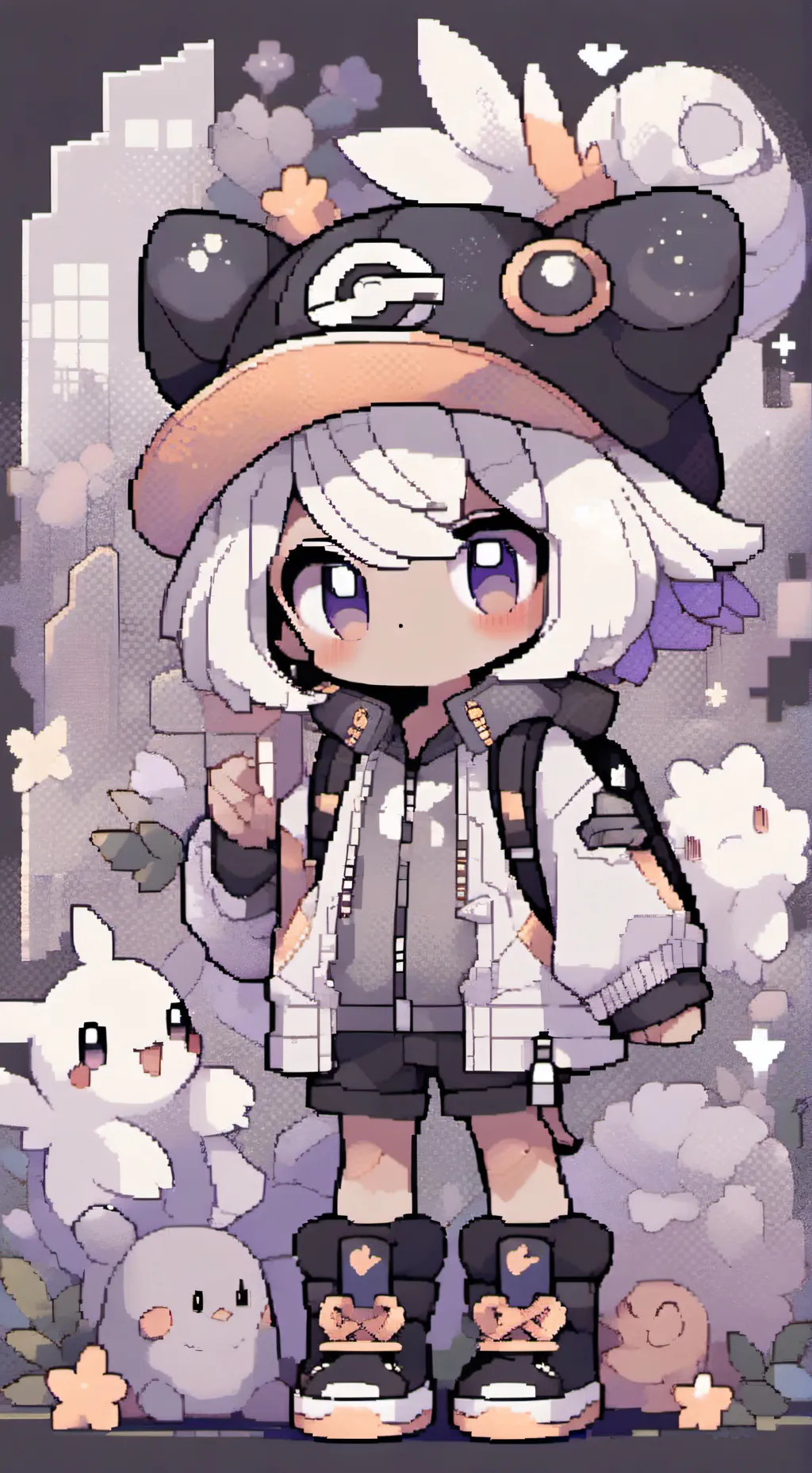 ai character: the pink corrupt background