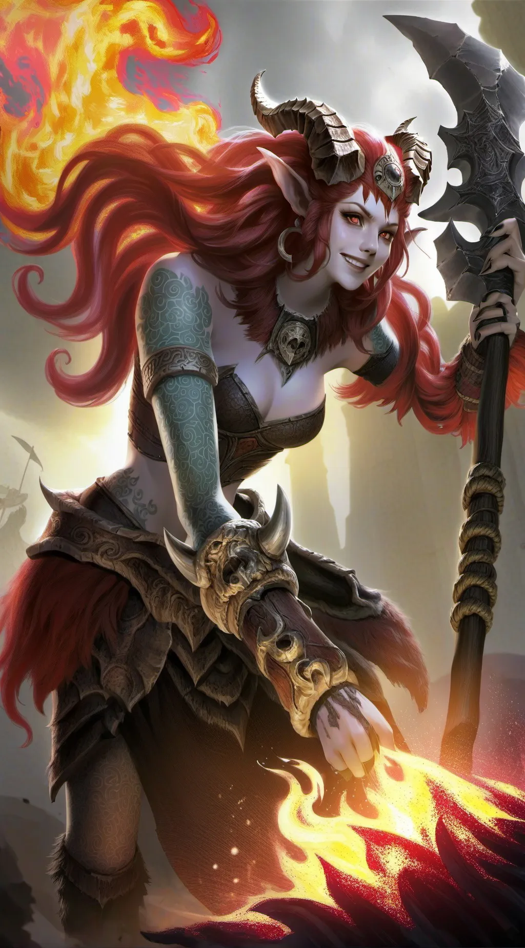 ai character: Karlach  background