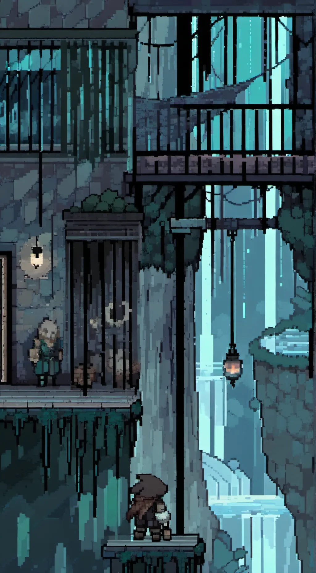 ai character: Мир дождя  background