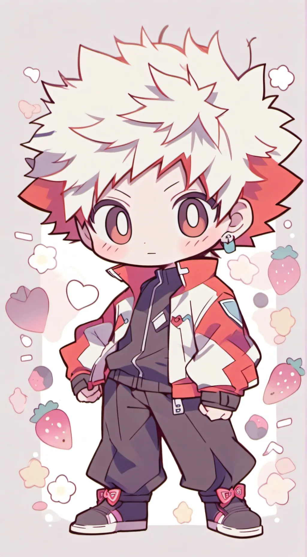 ai character: Strawberry background