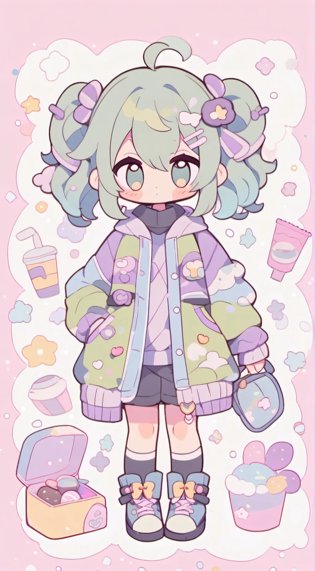 ai character: dw x McDonald's  background