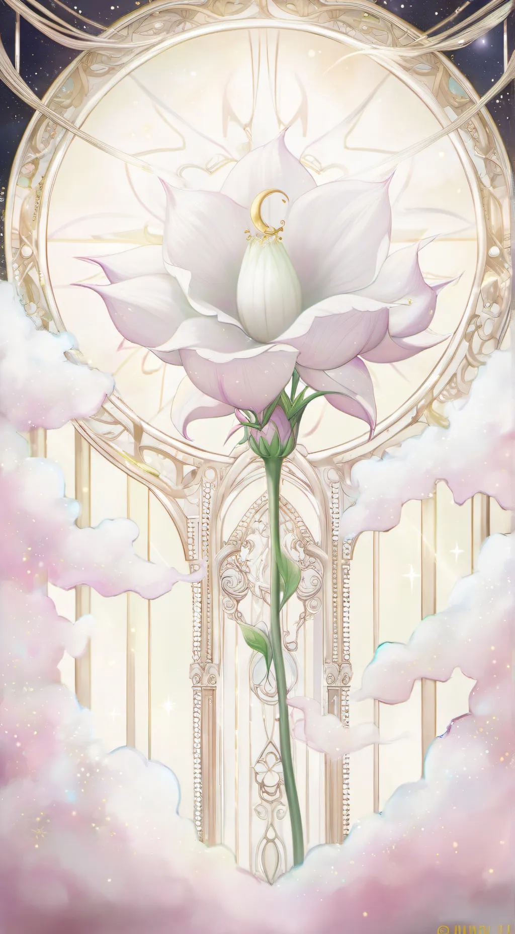 ai character: Moonflower.  background