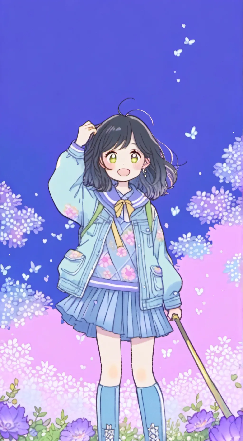 ai character: Hazel pIay Omori background